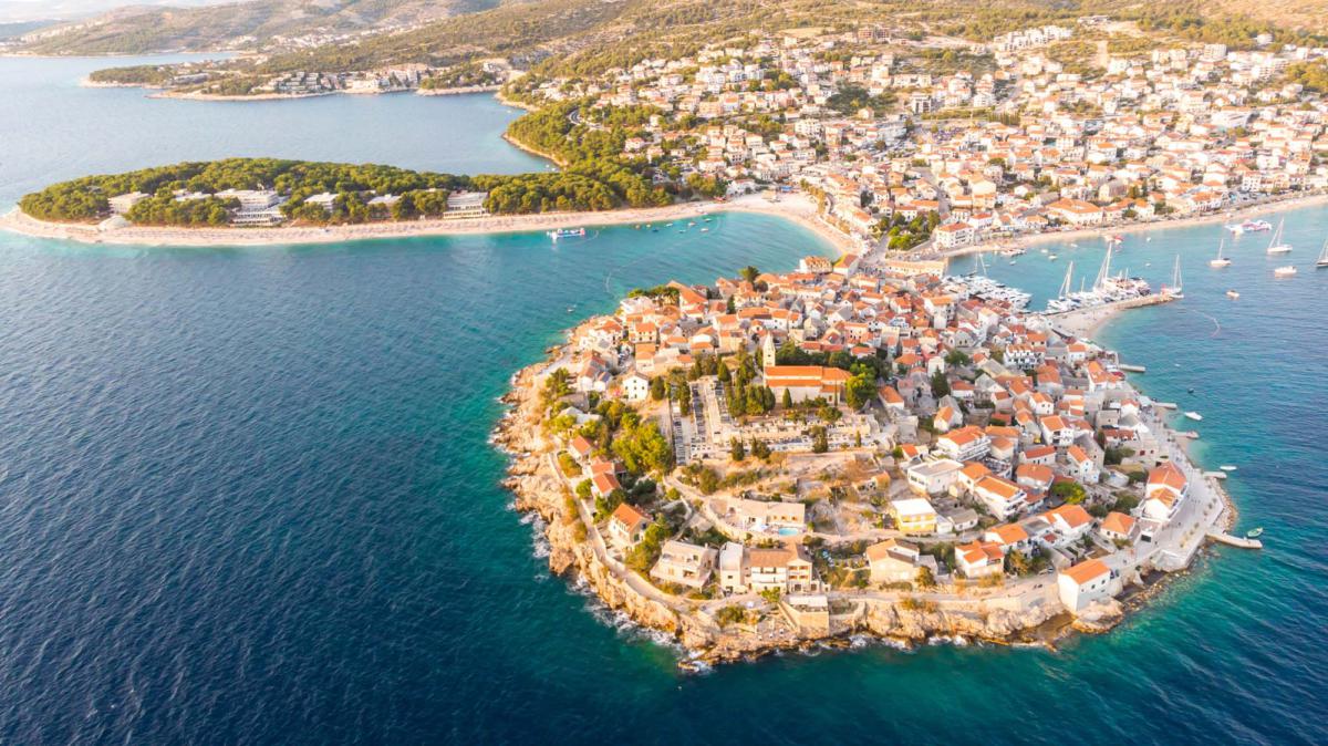 Aerial,Photography,Of,A,Wonderful,Town,Of,Primoöten.,Photo,Taken